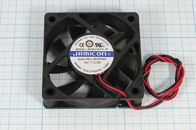 Вентилятор постоянного тока 12 Вольт, 60x60x15мм, шариковый подшипник, 4500об/мин; №ВН076B вент 60x60x15\ 12В\0,17А\2L\ ШП\JF0615B1H-R\