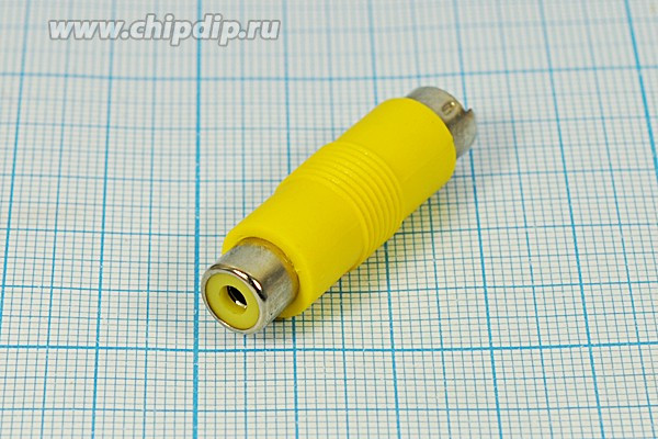 Переходник со штекера miniDIN 8 контактного на гнездо RCA, никелевый, корпус пластмассовый; №6781 штек miniDIN 8P-гн RCA\\\Ni/пл