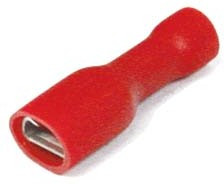Клемма вилка, 4,8x0,8, обжимная,изолировання красная