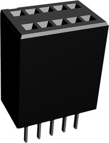 5-104078-3, AMPMODU System 50 Series Straight PCB Mount PCB Socket, 10-Contact, 2-Row, 1.27mm Pitch, Solder