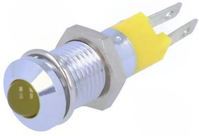 SMQD 08112, Индикат.лампа: LED, выпуклый, 12-14ВDC, Отв: d8,2мм, IP40, металл