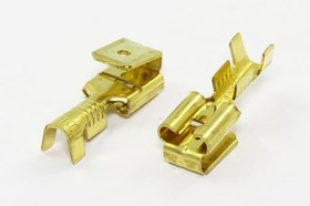 Клемма розетка + вилка, 6,4x0,8, латунь