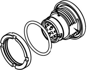 MAJ-60-00B, Circular DIN Connectors 10-Conductor Panel-M Jack with Ground Pin