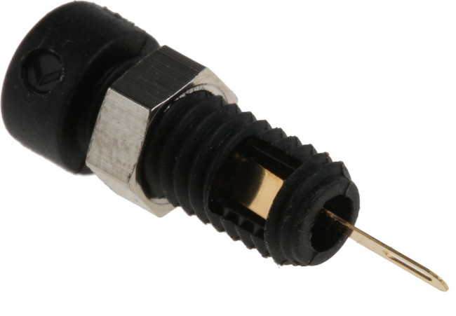 930308700, Black Female Banana Socket, 2mm Connector, Solder Termination, 6A, 60V dc, Gold, Nickel