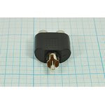 Переходник штекер RCA на два гнезда RCA, № 357 шт RCA-гн RCA2\переходник\ чер\\пл\Ni\\