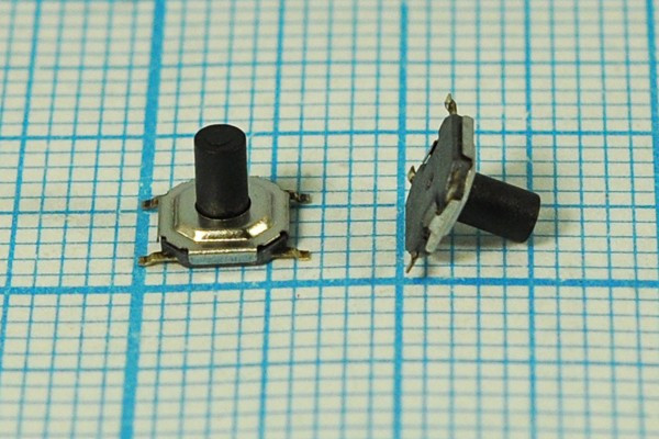 Переключатель тактовый, поверхностный монтаж, 5.3x 5.3x4.3мм, высота 3.1мм, NO; №9237 ПКнТакт 5,3x 5,3x 4,3\h 3,1\\NO\\SMD\IT-1187A\