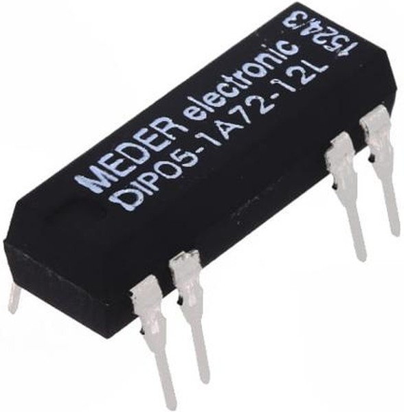 DIP05-1A72-12L, Герконовое реле, SPST-NO, 5 В DC, Серия DIP, Сквозное Отверстие, 500 Ом, 500 мА