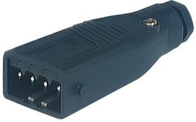 STAS 4 N SCHWARZ/BLACK, Прямоугольный разъем питания, черный, 4 контакт(-ов), ST, Монтаж на Кабель, Винт, Штекер