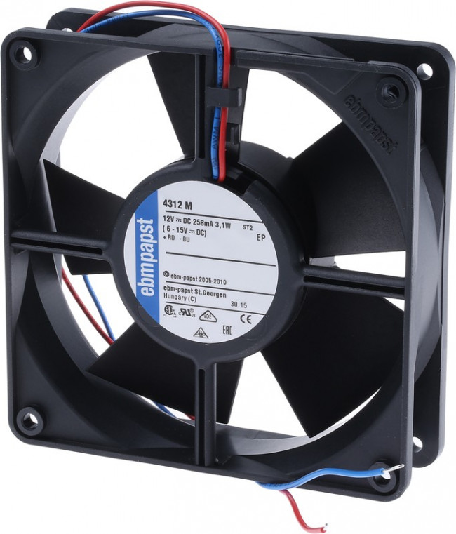 Вентилятор ebmpapst 4312M 12V 3.1W 120x32 2pin Вентилятор ebmpapst 4312M 12V 3.1W 120x32 2pin