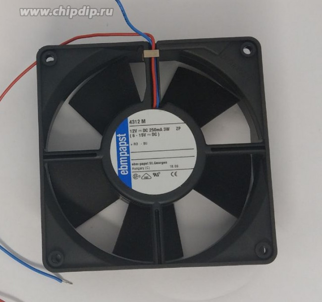 Вентилятор ebmpapst 4312M 12V 3.1W 120x32 2pin Вентилятор ebmpapst 4312M 12V 3.1W 120x32 2pin