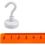 Крючок на неодимовом магните Е20 (М4), белый