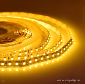 00-33 Светодиодная лента 12В, 4,8Вт/м, smd3528, 60д/м, IP20, подложка 8мм, 5м, желт.