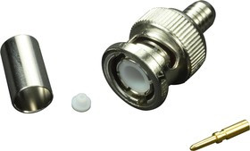031-321, RF/COAXIAL, BNC PLUG, STRAIGHT, 50 OHM, CRIMP