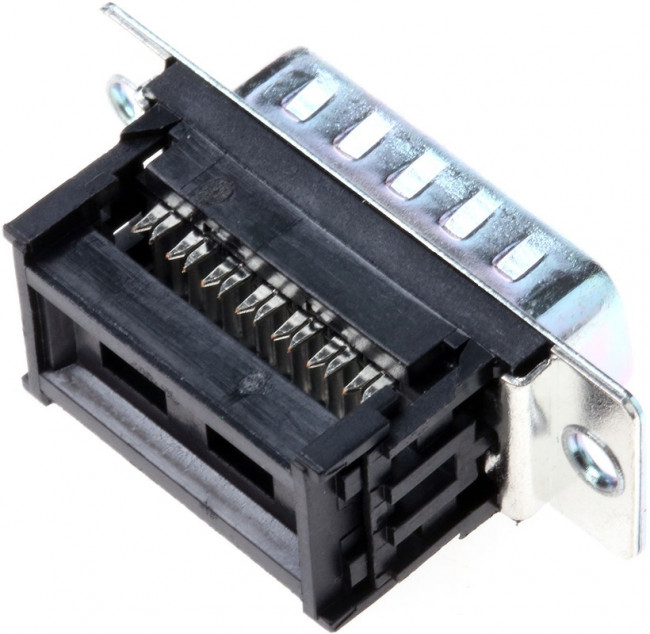 15 Way Right Angle Cable Mount D-sub Connector Plug, 2.77mm Pitch