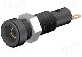 LB2-IF-21, Гнездо, "банан" 2мм, 10А, 23,3мм, черный, Покрытие: позолота, 60ВDC