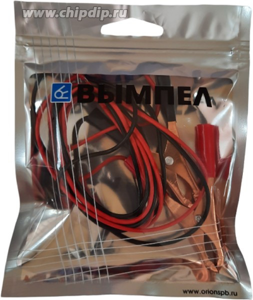 Комплект зажимов "крокодил" (кр+черн) с проводами, 20А Комплект зажимов "крокодил" (кр+черн) с проводами, 20А