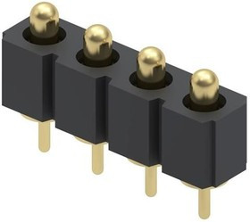 821-22-004-10-001101, Headers &amp; Wire Housings SPRING LOADED HEADER 1R 4P VERT MNT TH