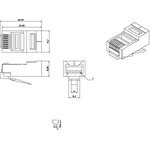 Коннектор Hyperline, RJ-45(8P8C) под витую пару, категория 5e, экранированный, универсальный (100 шт