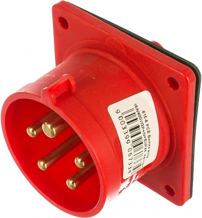 Встраиваемая вилка 16А 400V 3P+N+E IP44 615-6