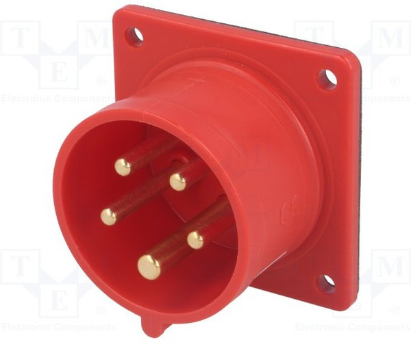 Встраиваемая вилка 16А 400V 3P+N+E IP44 615-6