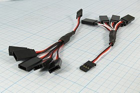 Разъем питания Futaba1M5F вилка-розетка, , монтаж на кабель, L 40мм, 1 transfer line 5UNI(leds)