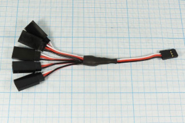 Разъем питания Futaba1M5F вилка-розетка, , монтаж на кабель, L 40мм, 1 transfer line 5UNI(leds)