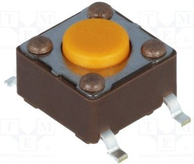 DTSM-61S-V-B, Микропереключатель, 1, SPST-NO, 0,05A/12ВDC, SMT, 3,2Н, 6,2x6,2мм