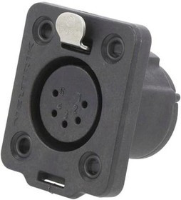 NC5FDX-TOP, XLR Connectors 5P F Panel Mnt Rcpt Nickel/Gold TOP