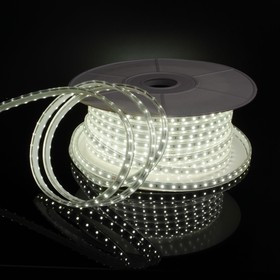 LS014 220V/ Лента светодиодная 220V 8W 60Led 2835 IP65 6500 холодный белый, 50 м