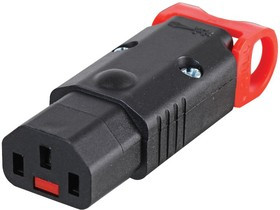 PA130100BK, IEC Power Connector, IEC Lock+ Locking, Rewireable, IEC C13 Socket, 250 VAC, Screw, Cable Mount PA130100BK, IEC Power Connector, IEC Lock+ Locking, Rewireable, IEC C13 Socket, 250 VAC, Screw, Cable Mount