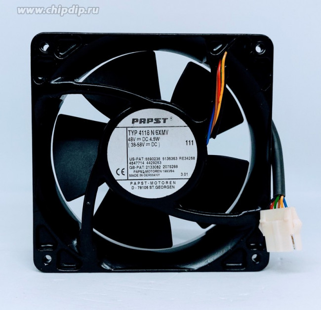 Вентилятор Papst TYP 4118N 4118N\6XMV 48V 4.5W 38-58V 120x38 6pin