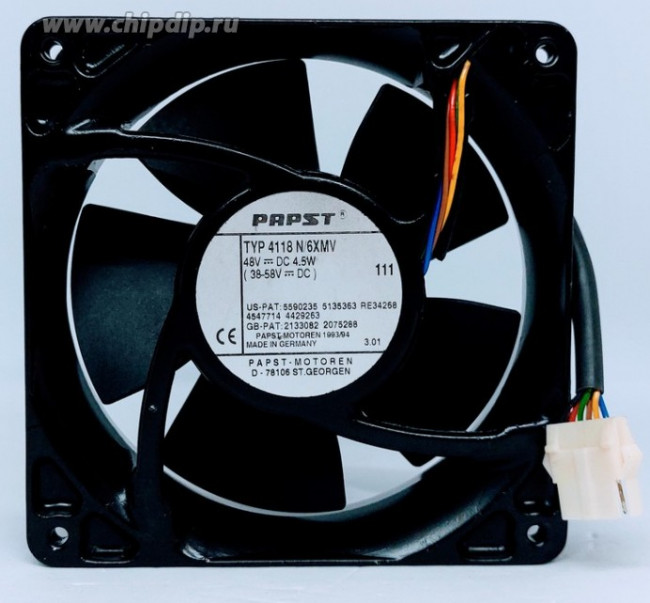 Вентилятор Papst TYP 4118N 4118N\6XMV 48V 4.5W 38-58V 120x38 6pin