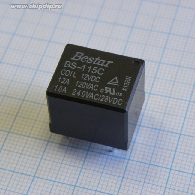 BS-115C-12A-12VDC, Реле 1 переключ. 12VDC, 10A/240VAC SPDT