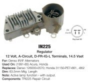 IN225, Реле-регулятор генератора ACURA: (86-91) HONDA: (84-87) HONDA: (86-94) ROVER: (89-93)