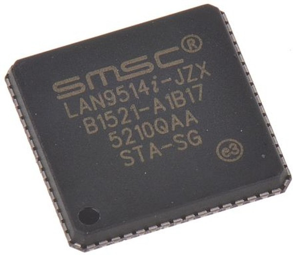 LAN9514I-JZX, Контроллер USB 2.0 HUB и Ethernet 64-QFN