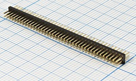 Штекер на плату, двухрядный, шаг P1,27x1,27мм, PLLD-2x40(1,5x0,4), 80 контактов, аналог PLLD80; №10022 штек PLLD-2x40(1,5x0,4) \P1,27x1,27\8