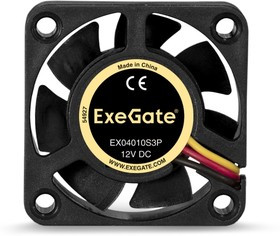 EX04010S3P, Вентилятор ExeGate 40x40x10 мм, подшипник скольжения, 3pin, 5500RPM, 22dBA
