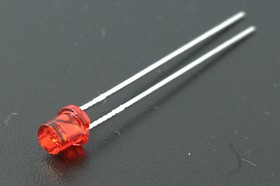 Светодиод цилиндрический 3x4мм, красный, 150 мкд, линза красная прозрачная, SL-309URTSX-333; №14664R СД 3 x 4 \кр\ 150\\кр пр\SL-309URTSX-