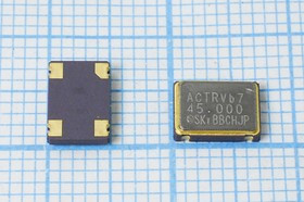 Кварцевый генератор 45МГц, 3.3В, HCMOS/TTL в корпусе SMD 7x5мм, гк 45000 \\SMD07050C4\T/CM\ 3,3В\ACT