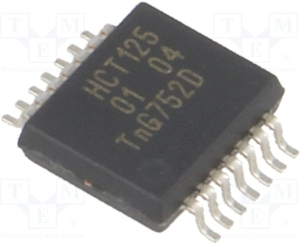 74HCT125DB,112, IC: digital; buffer,non-inverting,line driver; Ch: 4; CMOS,TTL 74HCT125DB,112, IC: digital; buffer,non-inverting,line driver; Ch: 4; CMOS,TTL