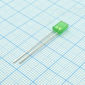 L-103GDT, Светодиод, низкой мощности, Зеленый, Сквозное Отверстие, 2mm x 5mm, 20 мА, 2.2 В, 568 нм