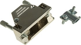 2801-0106-02, MHED Series ABS D Sub Backshell, 15 Way, Strain Relief 2801-0106-02, MHED Series ABS D Sub Backshell, 15 Way, Strain Relief