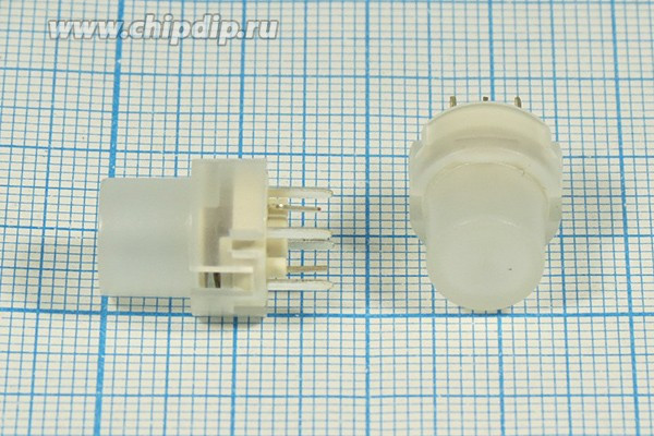 Тактовая кнопка, 12x14, алгоритм работы NO, IL2Взеленый, контакты 6P, KS01-BL-3