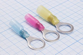 221010R, Наконечник кольцевой ø10мм изолированный термоусаживаемый, красный; №15935R клемма"O" d10,0\0,5\S0,5~1,5\Cu луж\t-усад\кр\\