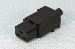 Разъем питания AC розетка С19,250 B, 16 A, на кабель,AC-202
