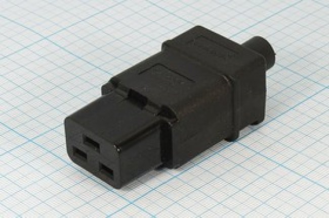 Разъем питания AC розетка С19,250 B, 16 A, на кабель,AC-202
