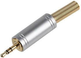 PSG03876, Телефонный аудио разъем, 3 контакт(-ов), Штекер, 2.5 мм, Монтаж на Кабель