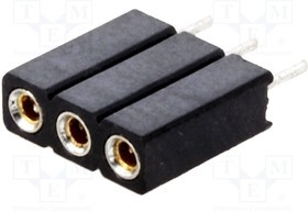 DS1002-03-1*3131, Гнездо штыревое "мама" PIN 3 цанговые контакты прямой 2,54мм
