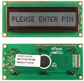 NHD-0116AZ-RN-GBW, LCD Character Display Modules &amp; Accessories STN-Gray Refl 80.0 x 36.0