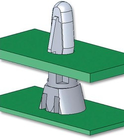 CRLCBSR-3-01, PCB Spacer Support, Round Reverse, Nylon 6.6, 4.8 mm Height, CRLCBSR Series, 25 Pack